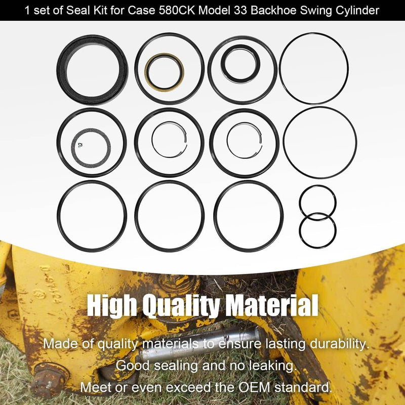 DURAFORCE Seal Kit for Case 580CK Model 33 Loader Bucket Tilt w/Snap in OR Press in wiper