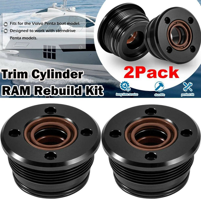 DURAFORCE 2Pcs Trim Tilt Cylinder RAM End Cap Rebuild/Repair Kit for Volvo Penta 290 DP SP