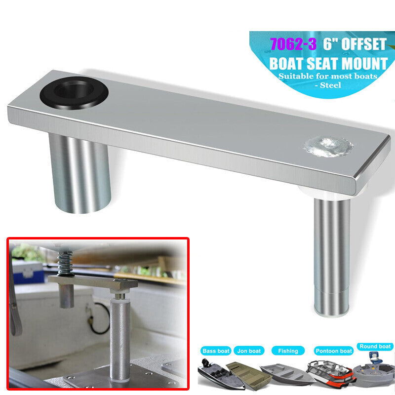 DURAFORCE 7062-3 6" Swivel Offset Marine Boat Seat Mount, Zinc-Plated Steel, 360° Rotation