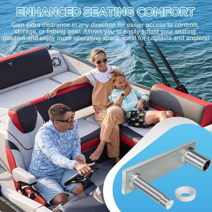 DURAFORCE 7062-3 6" Swivel Offset Marine Boat Seat Mount, Zinc-Plated Steel, 360° Rotation