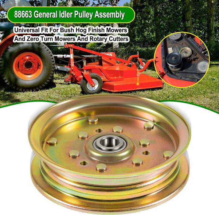 DURAFORCE 88663 Finish Mower Idler Pulley for Bush Hog 5-3/4" Diameter & Zero Turn Mowers