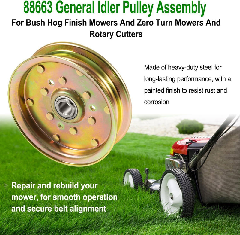 DURAFORCE 88663 Finish Mower Idler Pulley for Bush Hog 5-3/4" Diameter & Zero Turn Mowers
