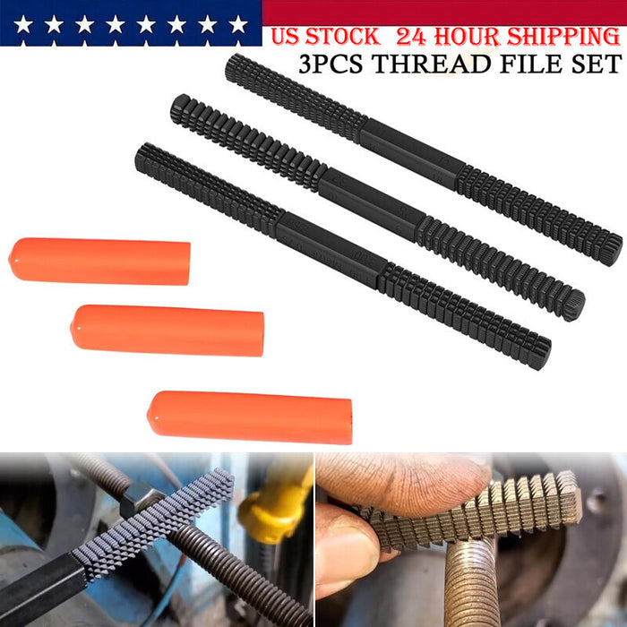 DURAFORCE 3Pcs/Set Thread Restorer File Chaser Set Metric & SAE Repair Hardward DIY 2573