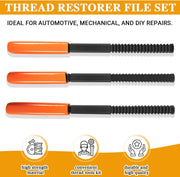 DURAFORCE 3Pcs/Set Thread Restorer File Chaser Set Metric & SAE Repair Hardward DIY 2573