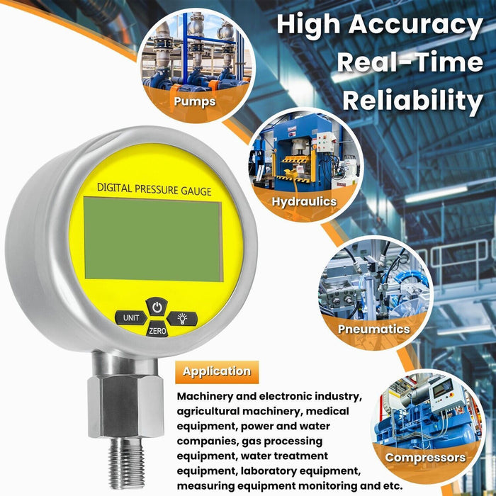 DURAFORCE 10000PSI Digital Hydraulic Pressure Gauge Test Coupling Kit 1/4 NPT 700BAR/70Mpa
