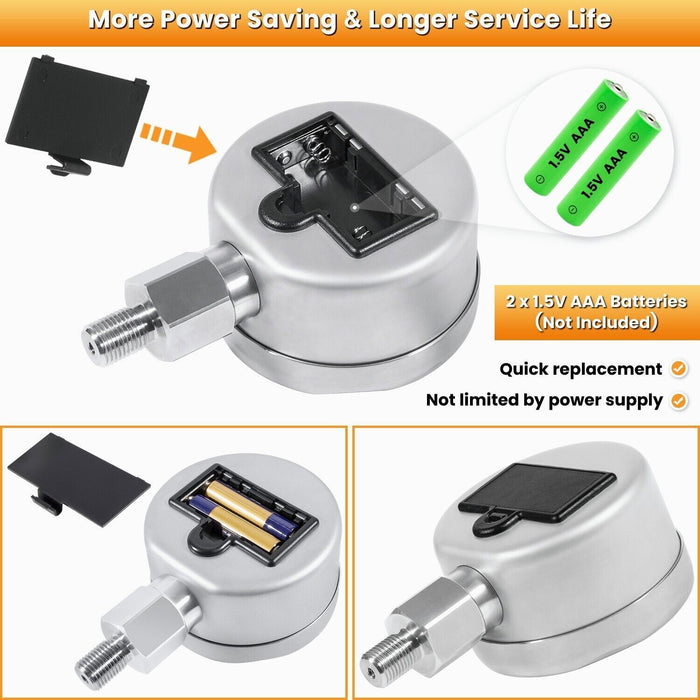 DURAFORCE 10000PSI Digital Hydraulic Pressure Gauge Test Coupling Kit 1/4 NPT 700BAR/70Mpa