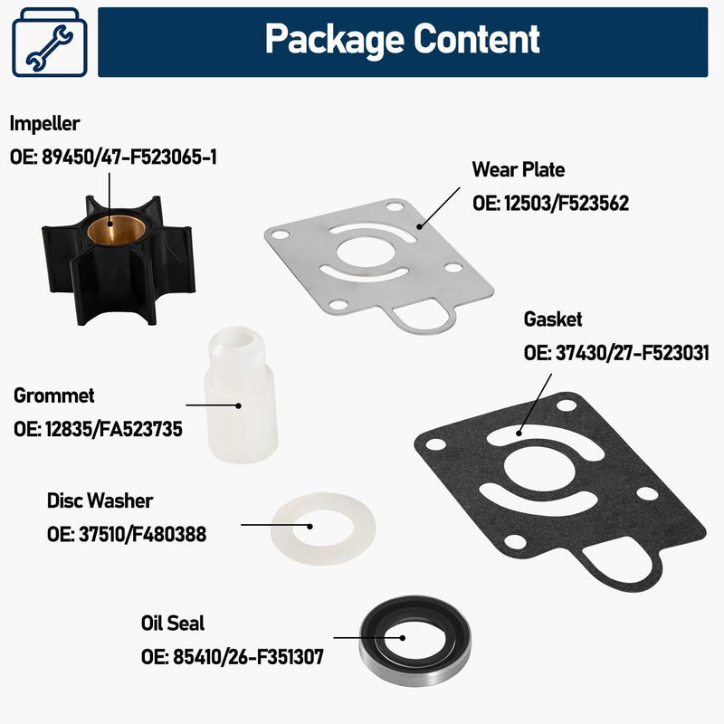 DURAFORCE Water Pump Impeller Kit for Chrysler Force 75 85 90 100 105 115 125 140hp FK1069