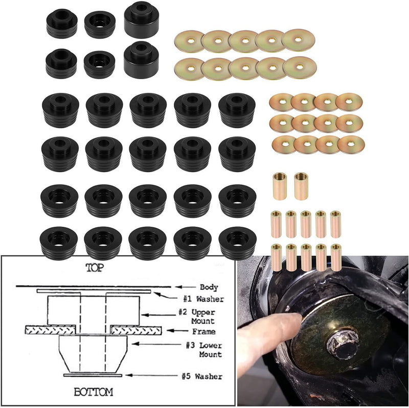 DURAFORCE 7-132-BL Body Mount Bushing Kit for 1978-1988 Regal Malibu Grand Prix Cutlass