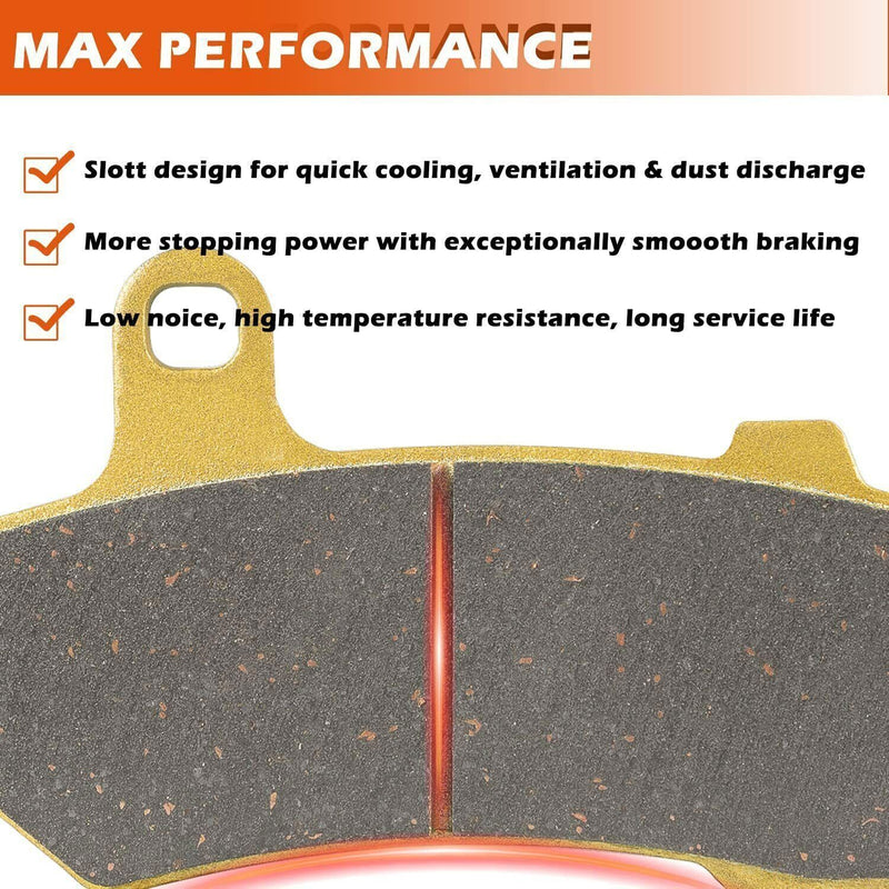 DURAFORCE FA409 Front & Rear Brake Pads for 2008-2018 Harley Davidson FLHX Street Glide