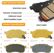 DURAFORCE 6Pcs Front Rear Ceramic Brake Pads for Honda Pioneer 700 500 700-4 2014-2021