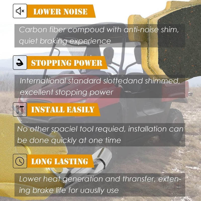 DURAFORCE 6Pcs Front Rear Ceramic Brake Pads for Honda Pioneer 700 500 700-4 2014-2021