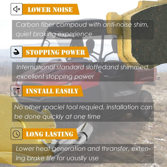 DURAFORCE 6Pcs Front Rear Ceramic Brake Pads for Honda Pioneer 700 500 700-4 2014-2021