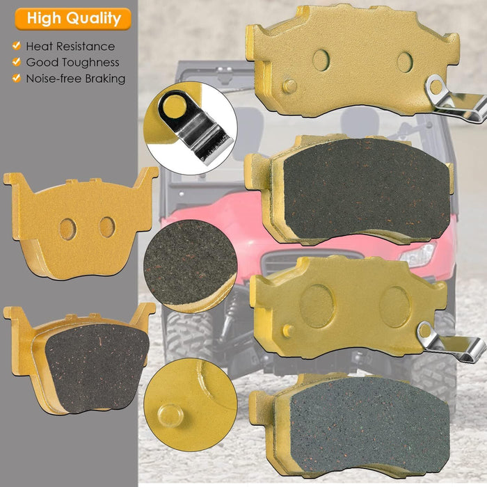 DURAFORCE 6Pcs Front Rear Ceramic Brake Pads for Honda Pioneer 700 500 700-4 2014-2021