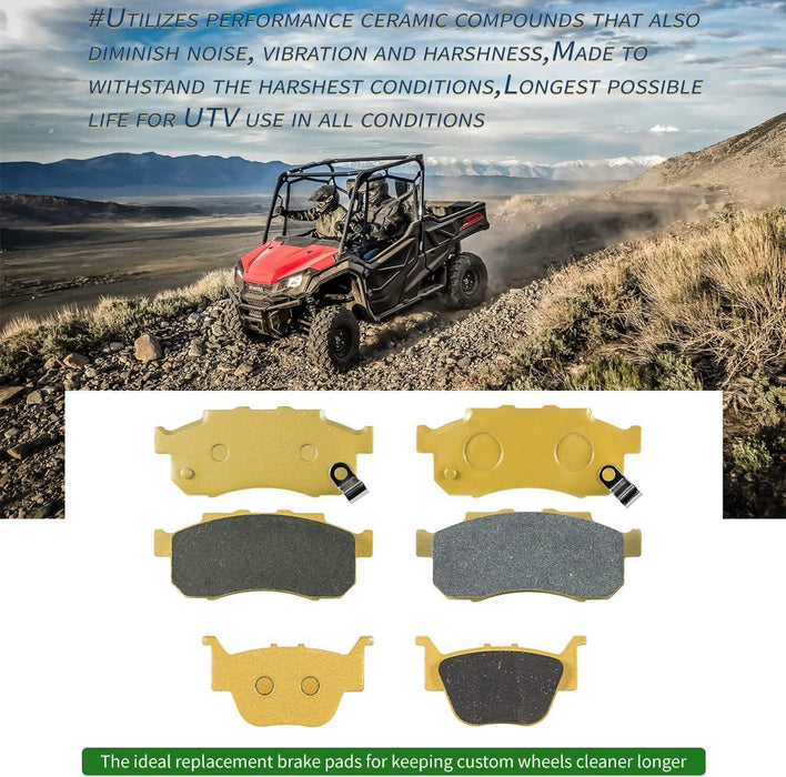 DURAFORCE 6Pcs Front Rear Ceramic Brake Pads for Honda Pioneer 700 500 700-4 2014-2021