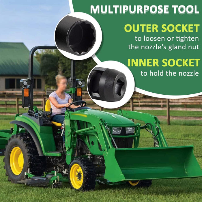DURAFORCE Injector Socket Tool for John Deere Servicegard Alt JDE92 7458 21mm
