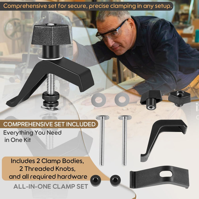DURAFORCE KMA7520 Track Clamps for Accu-Cut Products, for Kreg Trak Products (2 Pack/Set )