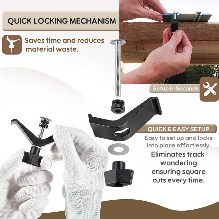 DURAFORCE KMA7520 Track Clamps for Accu-Cut Products, for Kreg Trak Products (2 Pack/Set )