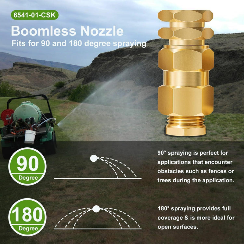 DURAFORCE 6541-01-CSK Boomless Broadcast Spray Nozzle 10 Orifices 90° 180°