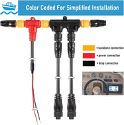 DURAFORCE NMEA 2000 2K Network Starter Kit Cable Tee Terminator for Lowrance Simrad Garmin