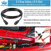 DURAFORCE NMEA 2000 2K Network Starter Kit Cable Tee Terminator for Lowrance Simrad Garmin