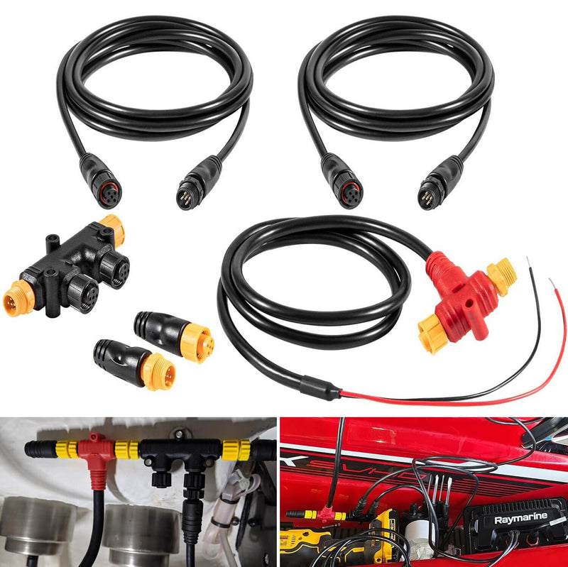 DURAFORCE NMEA 2000 2K Network Starter Kit Cable Tee Terminator for Lowrance Simrad Garmin