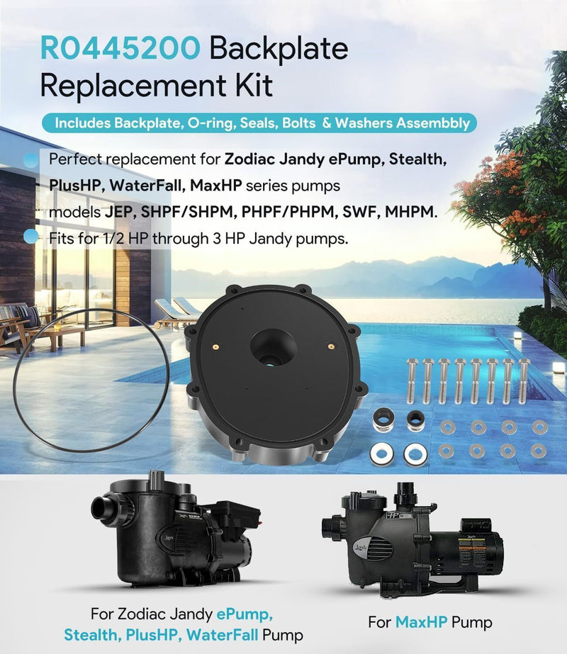 DURAFORCE Replacement for Jandy Zodiac R0445200 Pump Backplate Kit