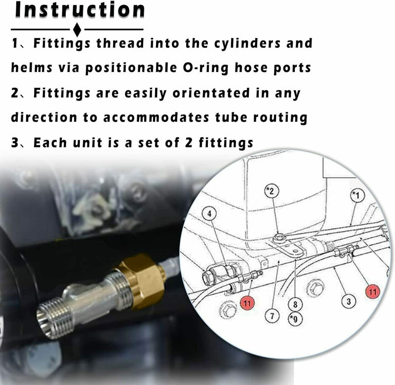 DURAFORCE Hydraulic Steering Bleeder Tee Kit for Baystar HC4645H,Replaces SeaStar HF4202