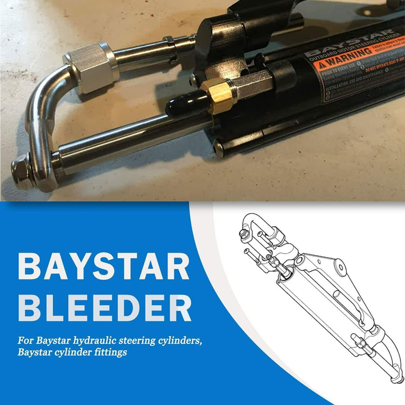 DURAFORCE Hydraulic Steering Bleeder Tee Kit for Baystar HC4645H,Replaces SeaStar HF4202