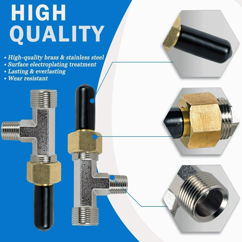 DURAFORCE Hydraulic Steering Bleeder Tee Kit for Baystar HC4645H,Replaces SeaStar HF4202
