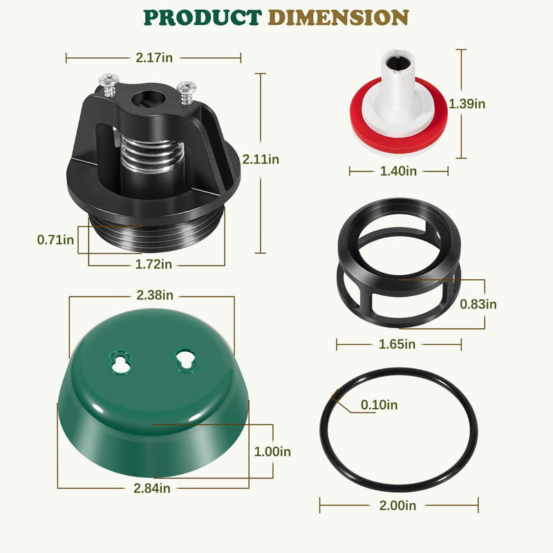 DURAFORCE 1/2" - 3/4" Top Half Repair Kit for PVB4A, 4A00407 Poppet and Bonnet Parts Kit