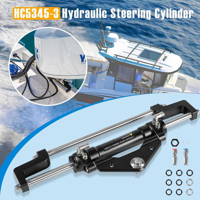 DURAFORCE HC5345-3 Hydraulic Steering Cylinder for Outboard Boat up to 300HP 10.3MPa/1500P