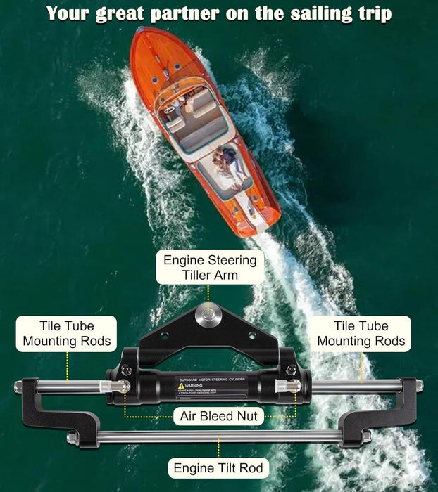 DURAFORCE HC5345-3 Hydraulic Steering Cylinder for Outboard Boat up to 300HP 10.3MPa/1500P
