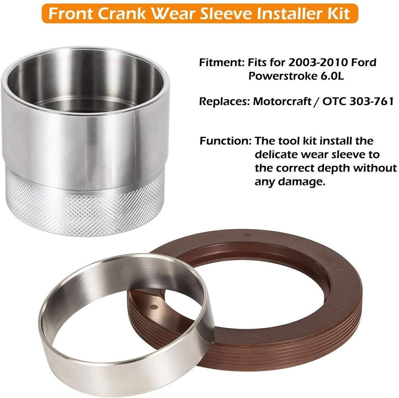 DURAFORCE 303-761 6.0L Powerstroke Front Crank Wear Sleeve Installer Tool Seal & Sleeve