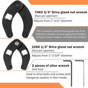 DURAFORCE Hydraulic Cylinder Repair Tools Rod/Gland Wrench Seal Installer For Skid Steers
