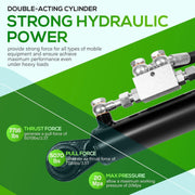 DURAFORCE Hydraulic Top Link Cat 1-1 with Locking Block 18 1/8” - 26 3/8” with 2 Hose