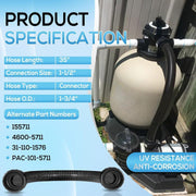 DURAFORCE 155711 Pump Hose Assembly for Pentair Sand Dolla & Sta-Rite Crystal-Flo II 35"