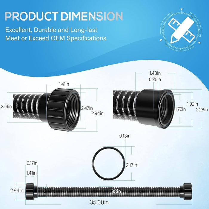 DURAFORCE 155711 Pump Hose Assembly for Pentair Sand Dolla & Sta-Rite Crystal-Flo II 35"