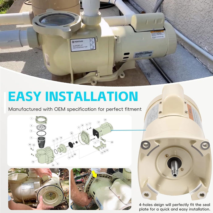 DURAFORCE 355010S Pool Pump Motor 1HP for Pentair WhisperFlo WFE-4/26 SuperFlo SF-N1-1-AE