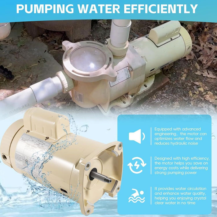 DURAFORCE 355010S Pool Pump Motor 1HP for Pentair WhisperFlo WFE-4/26 SuperFlo SF-N1-1-AE