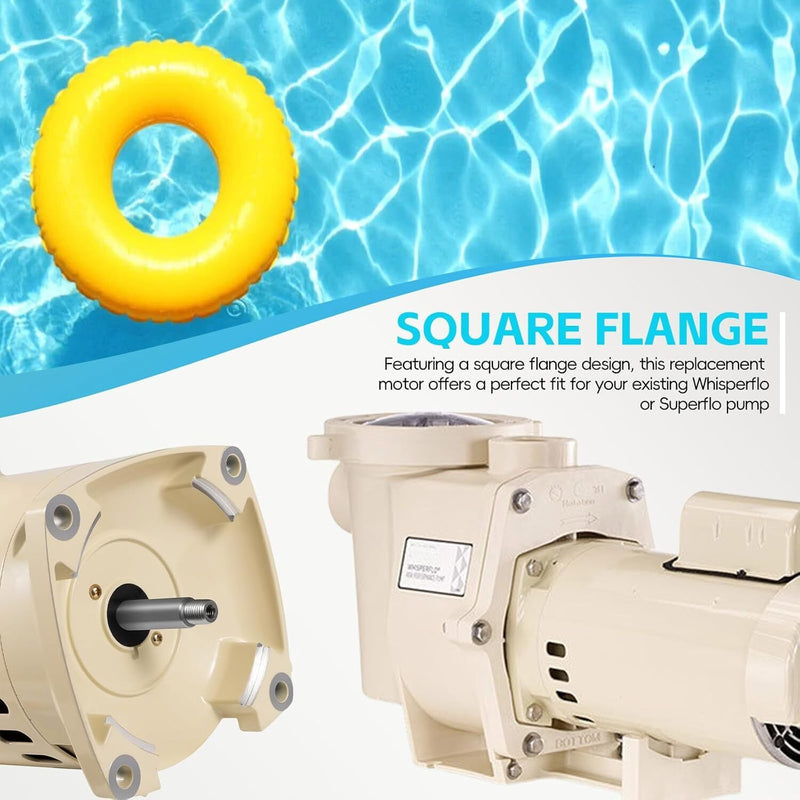 DURAFORCE 355010S Pool Pump Motor 1HP for Pentair WhisperFlo WFE-4/26 SuperFlo SF-N1-1-AE