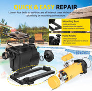 DURAFORCE For Hayward W3SP2607X10 Super Pump Swimming Pool Pump,1 HP 115/230V Single Speed