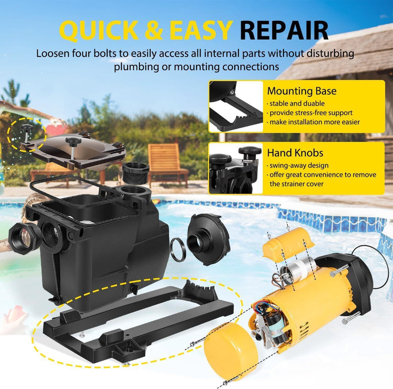 DURAFORCE For Hayward W3SP2607X10 Super Pump Swimming Pool Pump,1 HP 115/230V Single Speed