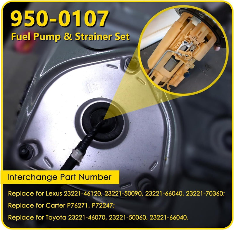 DURAFORCE 950-0107 Electric Fuel Pump with Strainer Filter for Toyota & Lexus 1998-2005