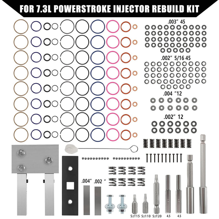DURAFORCE For Ford 7.3L PowerStroke Injector Rebuild Kit w/ Vice Clamp, Springs & O-Ring