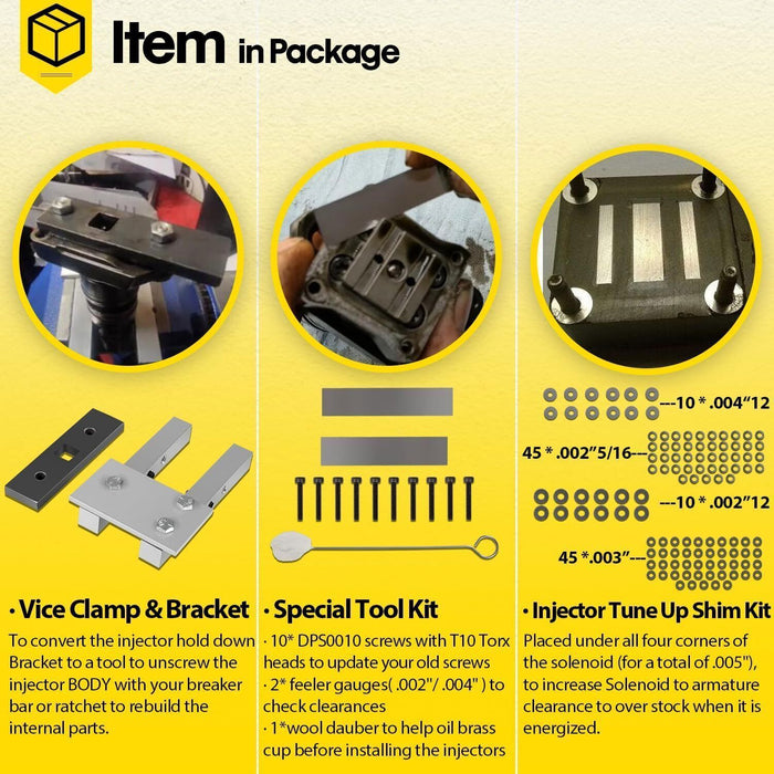 DURAFORCE For Ford 7.3L PowerStroke Injector Rebuild Kit w/ Vice Clamp, Springs & O-Ring