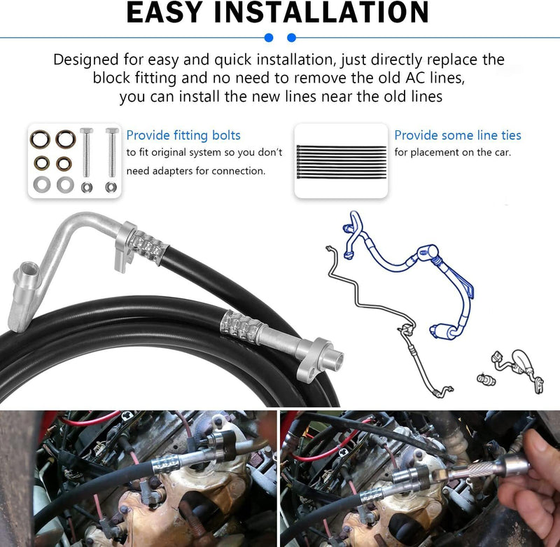 DURAFORCE Rear A/C Line Kit 2007-2014 GMC Yukon XL Suburban Rear Auxiliary AC Hose Set New