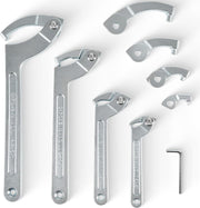 DURAFORCE 8Pcs Adjustable Hook C Pin Spanner Wrench Tool Set Nut Wrench 3/4" to 6-1/10"