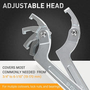 DURAFORCE 8Pcs Adjustable Hook C Pin Spanner Wrench Tool Set Nut Wrench 3/4" to 6-1/10"