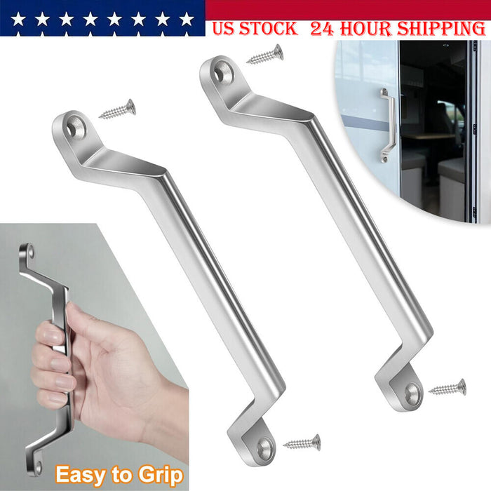 DURAFORCE 2Pcs Boat Truck Cargo Trailer RV Door Grab Handle Assist Bar Camper Gate Metal