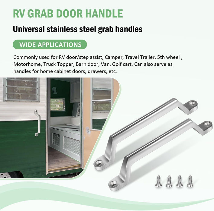 DURAFORCE 2Pcs Boat Truck Cargo Trailer RV Door Grab Handle Assist Bar Camper Gate Metal
